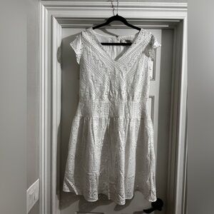 Ann Taylor Loft white eyelet dress
